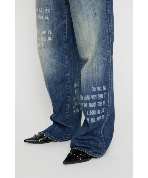 LAGUA GEM（ラグアジェム）の「VINTAGE PRINT STRAIGHT デニム（デニムパンツ・レディース・ブルー/ブラック・22inch/23inch/24inch/25inch/26inch）」の15枚目の写真