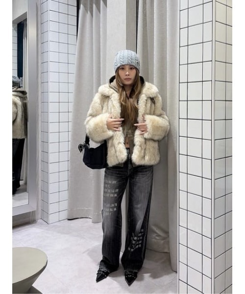 LAGUA GEM（ラグアジェム）の「VINTAGE PRINT STRAIGHT デニム（デニムパンツ・レディース・ブルー/ブラック・22inch/23inch/24inch/25inch/26inch）」の20枚目の写真