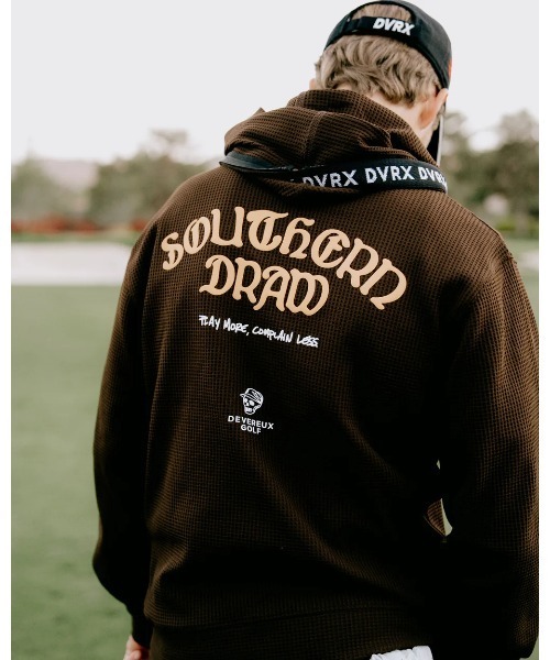セール】Southern DrawワッフルFull Zipロゴテープフーディー 
