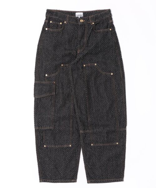 GANNI(ガニー)の「GANNI Fluffy Denim Carpenter Jeans J1617(デニムパンツ・レディース・ブラック・26inch)」の2枚目の写真