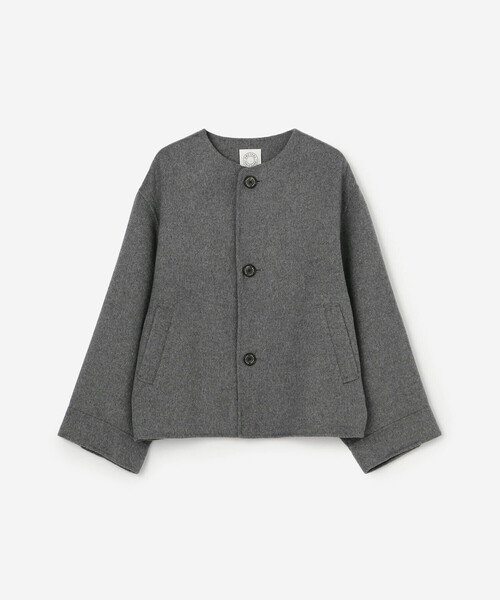 ORCIVAL（オーシバル）の「ORCIVAL | リバーウール ノーカラーブルゾン WOMEN（ノーカラージャケット・レディース・ベージュ/グレー/ダークネイビー・2）」の2枚目の写真