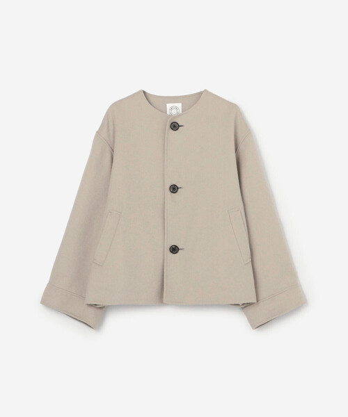 ORCIVAL（オーシバル）の「ORCIVAL | リバーウール ノーカラーブルゾン WOMEN（ノーカラージャケット・レディース・ベージュ/グレー/ダークネイビー・2）」の4枚目の写真