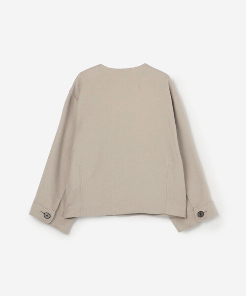 ORCIVAL（オーシバル）の「ORCIVAL | リバーウール ノーカラーブルゾン WOMEN（ノーカラージャケット・レディース・ベージュ/グレー/ダークネイビー・2）」の5枚目の写真