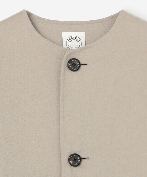 ORCIVAL（オーシバル）の「ORCIVAL | リバーウール ノーカラーブルゾン WOMEN（ノーカラージャケット・レディース・ベージュ/グレー/ダークネイビー・2）」の6枚目の写真