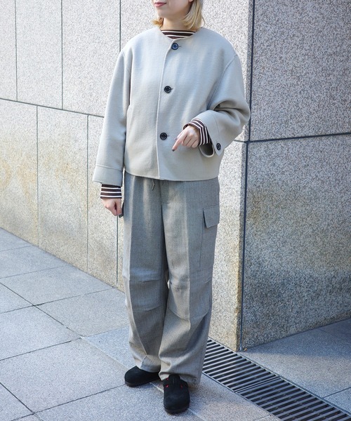 ORCIVAL | リバーウール ノーカラーブルゾン WOMEN（ノーカラー