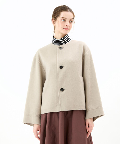 ORCIVAL（オーシバル）の「ORCIVAL | リバーウール ノーカラーブルゾン WOMEN（ノーカラージャケット・レディース・ベージュ/グレー/ダークネイビー・2）」の20枚目の写真