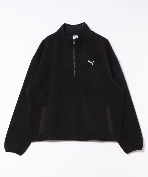 PUMA(プーマ)の「《PUMA》AUTUMN パイル FL ハーフZIP(スウェット・メンズ・ブラック/ホワイト系その他・L/M/S/XL)」の2枚目の写真