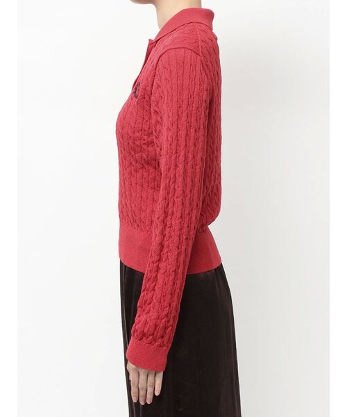TONAL（トーナル）の「エンブレム刺繍ポロニット（ニット/セーター・レディース・オフホワイト/レッド/ネイビー・MEDIUM）」の20枚目の写真