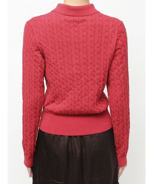 TONAL（トーナル）の「エンブレム刺繍ポロニット（ニット/セーター・レディース・オフホワイト/レッド/ネイビー・MEDIUM）」の21枚目の写真