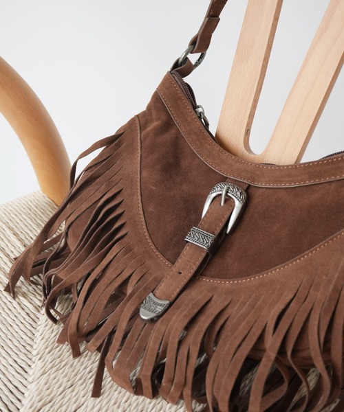 Port / ポート 】 ヴィンテージライク スエード フリンジ ショルダー