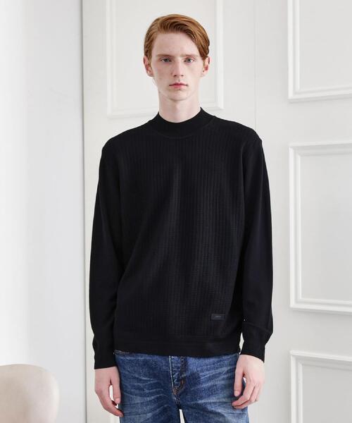 TAKEO KIKUCHI(タケオキクチ)の「ハイゲージ モックネック ニット プルオーバー(ニット/セーター・メンズ・ダークグレー/オフホワイト/ダークブラウン/ブラック・04/03/02/01)」の5枚目の写真