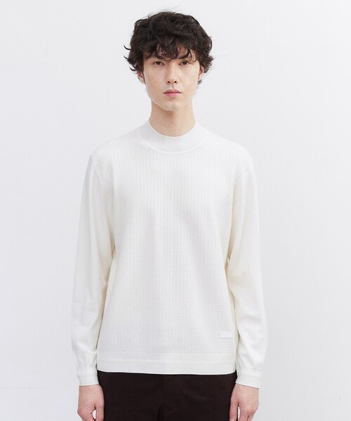 TAKEO KIKUCHI(タケオキクチ)の「ハイゲージ モックネック ニット プルオーバー(ニット/セーター・メンズ・ダークグレー/オフホワイト/ダークブラウン/ブラック・04/03/02/01)」の7枚目の写真