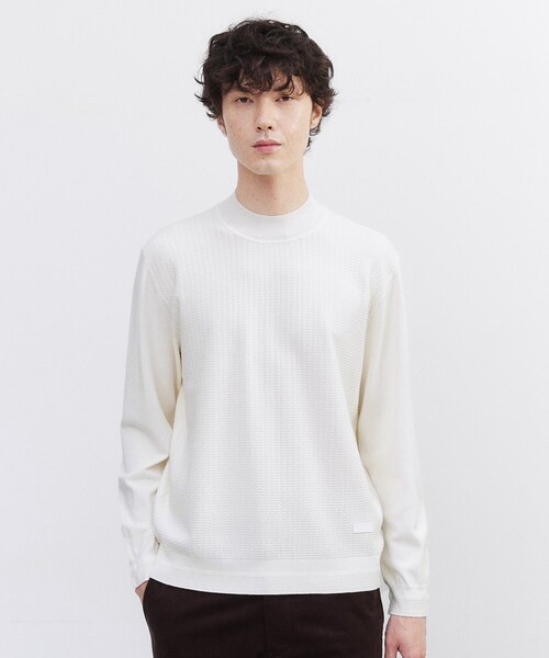 TAKEO KIKUCHI(タケオキクチ)の「ハイゲージ モックネック ニット プルオーバー(ニット/セーター・メンズ・ダークグレー/オフホワイト/ダークブラウン/ブラック・04/03/02/01)」の15枚目の写真