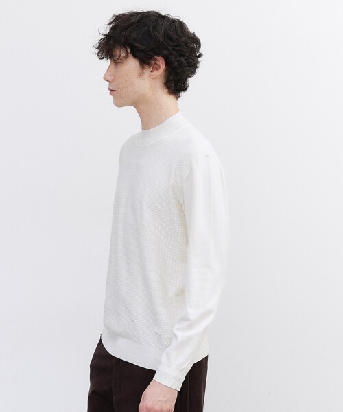 TAKEO KIKUCHI(タケオキクチ)の「ハイゲージ モックネック ニット プルオーバー(ニット/セーター・メンズ・ダークグレー/オフホワイト/ダークブラウン/ブラック・04/03/02/01)」の16枚目の写真