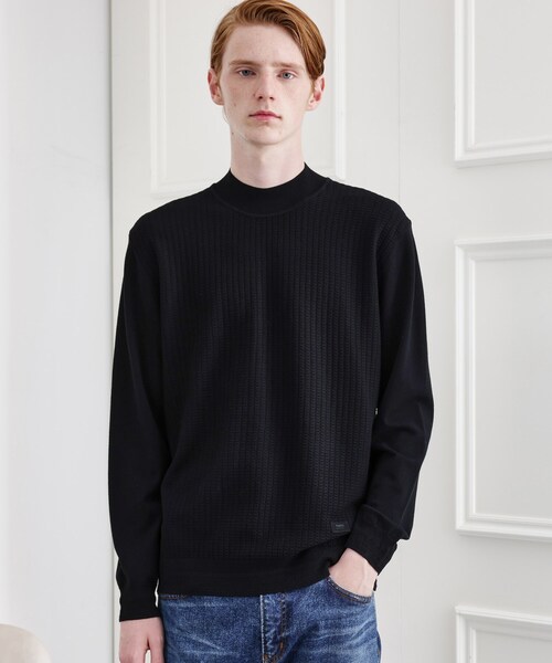 TAKEO KIKUCHI(タケオキクチ)の「ハイゲージ モックネック ニット プルオーバー(ニット/セーター・メンズ・ダークグレー/オフホワイト/ダークブラウン/ブラック・04/03/02/01)」の20枚目の写真