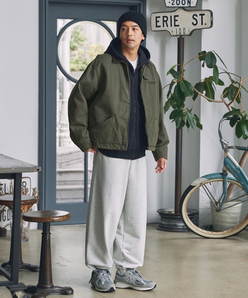 ヴィンテージ加工 襟コーデュロイ ドローコード オーバーサイズ中綿