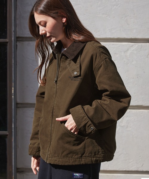 ヴィンテージ加工 襟コーデュロイ ドローコード オーバーサイズ中綿