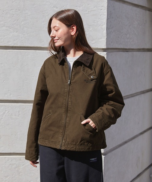 ヴィンテージ加工 襟コーデュロイ ドローコード オーバーサイズ中綿