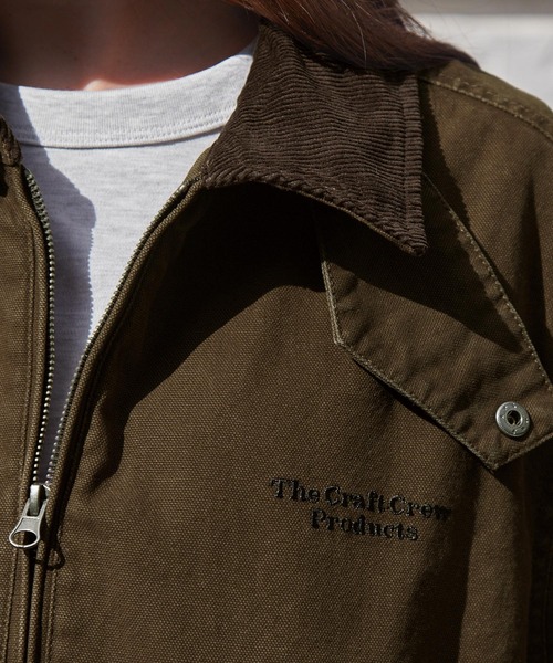 ヴィンテージ加工 襟コーデュロイ ドローコード オーバーサイズ中綿