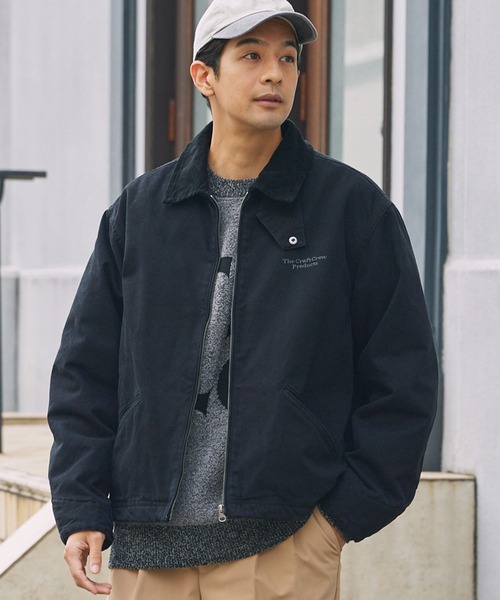 ヴィンテージ加工 襟コーデュロイ ドローコード オーバーサイズ中綿