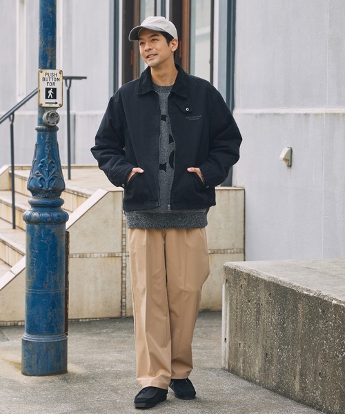 ヴィンテージ加工 襟コーデュロイ ドローコード オーバーサイズ中綿