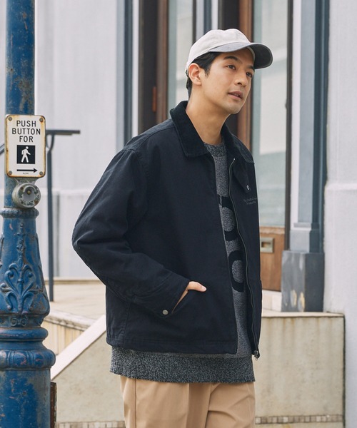 ヴィンテージ加工 襟コーデュロイ ドローコード オーバーサイズ中綿