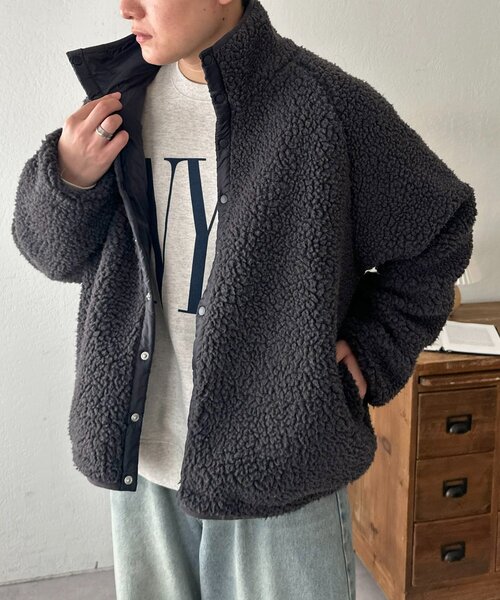 セール】【ユニセックス】ボアリバーシブルブルゾン（ブルゾン