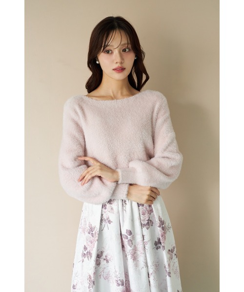 tocco closet(トッコ クローゼット)の「ボリュームスリーブフェザーニットプルオーバー(ニット/セーター・レディース・チャコールグレー/ブルー/ローズ/ラベンダー/イエロー/ピンク・M)」の14枚目の写真