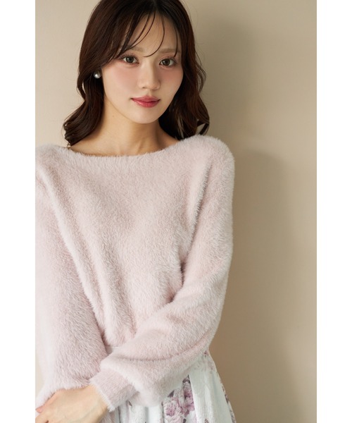 tocco closet(トッコ クローゼット)の「ボリュームスリーブフェザーニットプルオーバー(ニット/セーター・レディース・チャコールグレー/ブルー/ローズ/ラベンダー/イエロー/ピンク・M)」の16枚目の写真