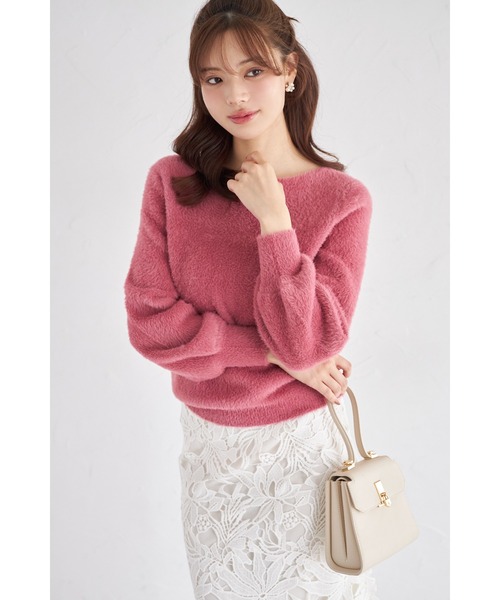 tocco closet(トッコ クローゼット)の「ボリュームスリーブフェザーニットプルオーバー(ニット/セーター・レディース・チャコールグレー/ブルー/ローズ/ラベンダー/イエロー/ピンク・M)」の19枚目の写真