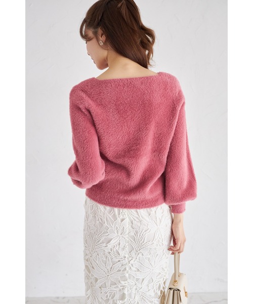 tocco closet(トッコ クローゼット)の「ボリュームスリーブフェザーニットプルオーバー(ニット/セーター・レディース・チャコールグレー/ブルー/ローズ/ラベンダー/イエロー/ピンク・M)」の21枚目の写真