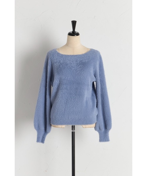 tocco closet(トッコ クローゼット)の「ボリュームスリーブフェザーニットプルオーバー(ニット/セーター・レディース・チャコールグレー/ブルー/ローズ/ラベンダー/イエロー/ピンク・M)」の22枚目の写真
