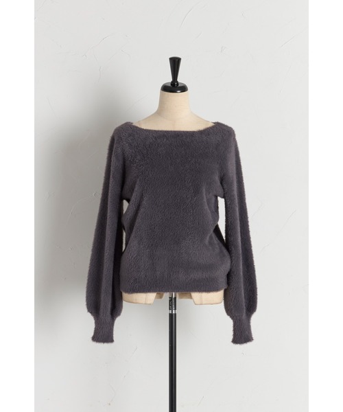 tocco closet(トッコ クローゼット)の「ボリュームスリーブフェザーニットプルオーバー(ニット/セーター・レディース・チャコールグレー/ブルー/ローズ/ラベンダー/イエロー/ピンク・M)」の7枚目の写真