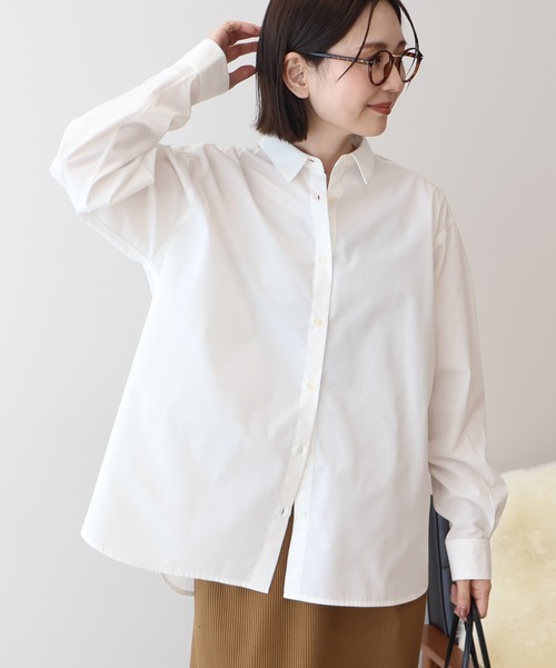 AMERICAN HOLIC（アメリカンホリック）の「イージーケアベーシックシャツ（シャツ/ブラウス・レディース・サックスブルー/オフホワイト/ブルー系その他7/ブラウン系その他4・M/L）」の2枚目の写真