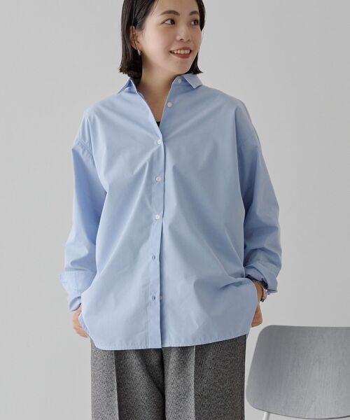 AMERICAN HOLIC（アメリカンホリック）の「イージーケアベーシックシャツ（シャツ/ブラウス・レディース・サックスブルー/オフホワイト/ブルー系その他7/ブラウン系その他4・M/L）」の4枚目の写真