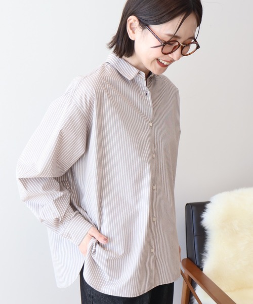 AMERICAN HOLIC（アメリカンホリック）の「イージーケアベーシックシャツ（シャツ/ブラウス・レディース・サックスブルー/オフホワイト/ブルー系その他7/ブラウン系その他4・M/L）」の3枚目の写真