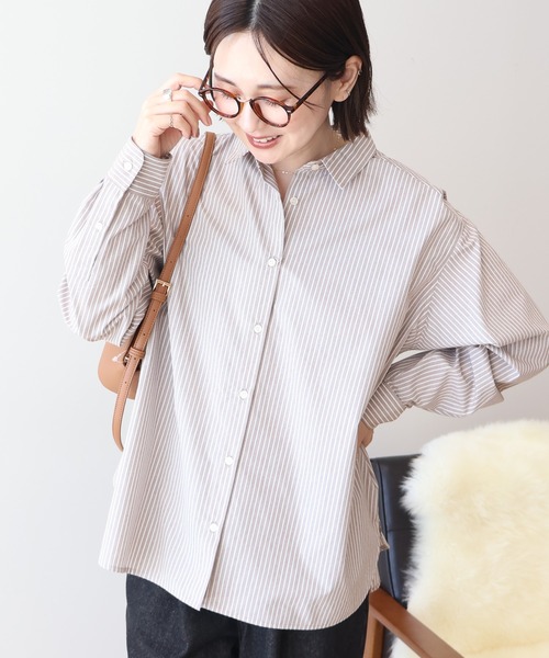 AMERICAN HOLIC（アメリカンホリック）の「イージーケアベーシックシャツ（シャツ/ブラウス・レディース・サックスブルー/オフホワイト/ブルー系その他7/ブラウン系その他4・M/L）」の8枚目の写真