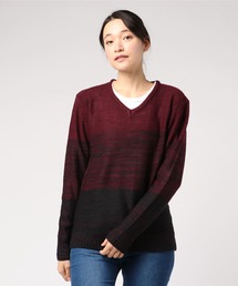 Bling Leads（ブリングリーズ）の「【RES】【Bling Leads】ボーダーニット＆ ロングTシャツ　アンサンブルセット（アンサンブル）」