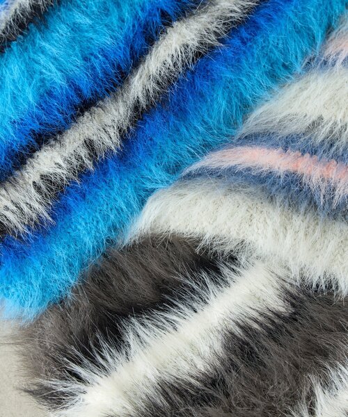 BIRTHDAY BAR（バースデイバー）の「【cache cache カシュカシュ】マルチボーダーファートート（トートバッグ・レディース・ブラック/ブルー/グレー・0）」の5枚目の写真