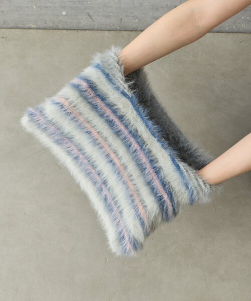 BIRTHDAY BAR（バースデイバー）の「【cache cache カシュカシュ】マルチボーダーファートート（トートバッグ・レディース・ブラック/ブルー/グレー・0）」の19枚目の写真