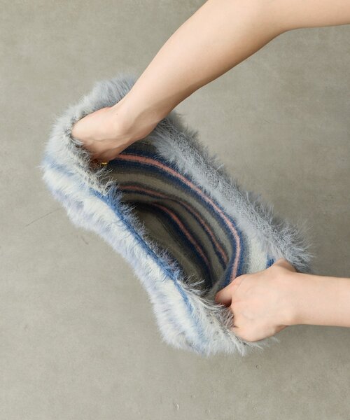 BIRTHDAY BAR（バースデイバー）の「【cache cache カシュカシュ】マルチボーダーファートート（トートバッグ・レディース・ブラック/ブルー/グレー・0）」の21枚目の写真