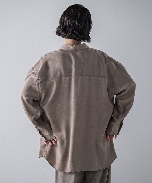 la.f…(ラエフ)の「【biyori】モダールデニムシャツ≪洗濯機で洗える≫(シャツ/ブラウス・レディース・ライトグレー/ブラウン・9号)」の20枚目の写真