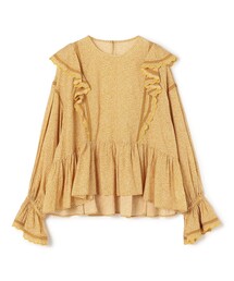 定価3.5万 Plantation ブラリーフラワーブラウス イエロー 定価3.5万