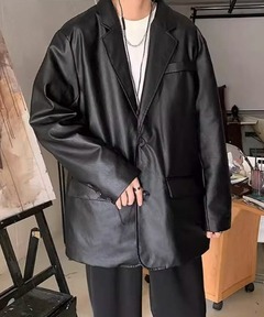 VEGAN LEATHER SINGLE JACKET（テーラードジャケット）｜JOHN LAWRENCE