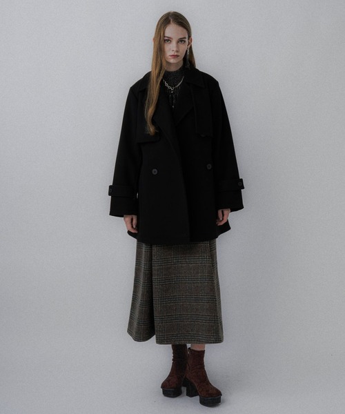 HARE（ハレ）の「ウールライクレイヤージャンスカ(HARE)（ワンピース・レディース・チェック/ブラック・FREE）」の5枚目の写真