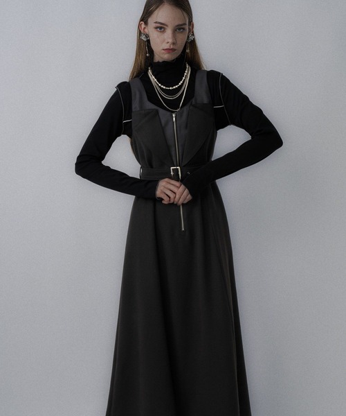 HARE（ハレ）の「ウールライクレイヤージャンスカ(HARE)（ワンピース・レディース・チェック/ブラック・FREE）」の6枚目の写真