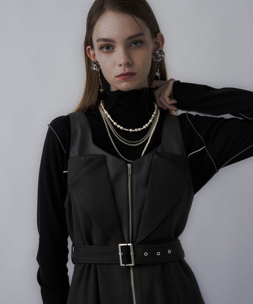 HARE（ハレ）の「ウールライクレイヤージャンスカ(HARE)（ワンピース・レディース・チェック/ブラック・FREE）」の7枚目の写真