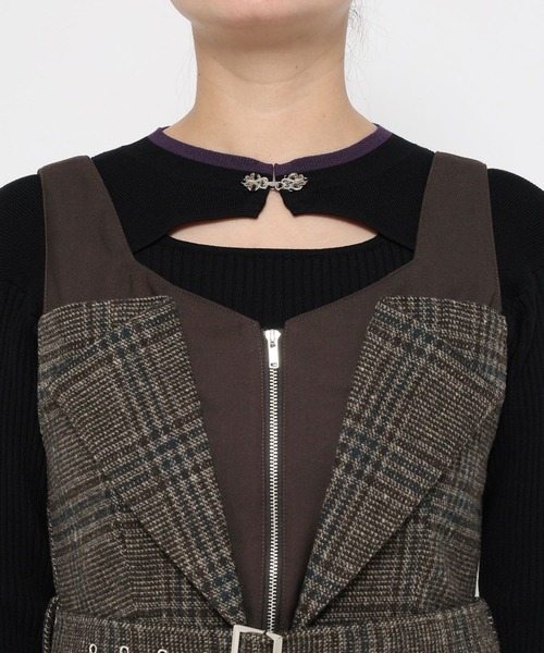 HARE（ハレ）の「ウールライクレイヤージャンスカ(HARE)（ワンピース・レディース・チェック/ブラック・FREE）」の13枚目の写真