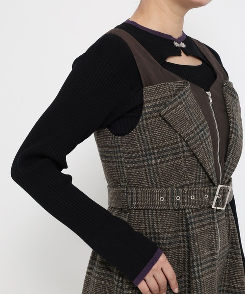 HARE（ハレ）の「ウールライクレイヤージャンスカ(HARE)（ワンピース・レディース・チェック/ブラック・FREE）」の14枚目の写真