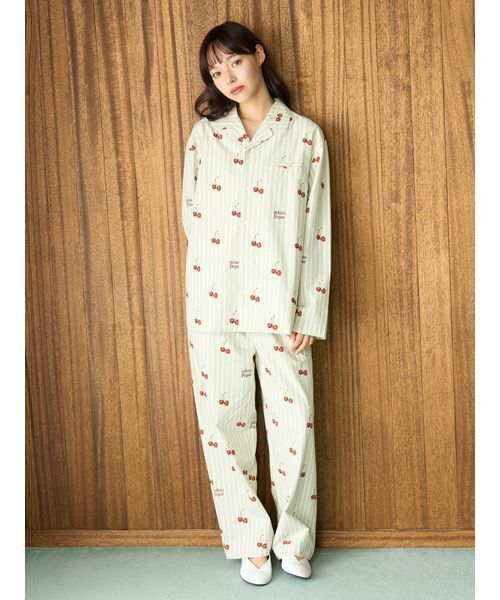 gelato pique Cherry Collection パジャマ UNISEX】チェリー柄シャツ（ルームウェア/パジャマ）｜gelato pique